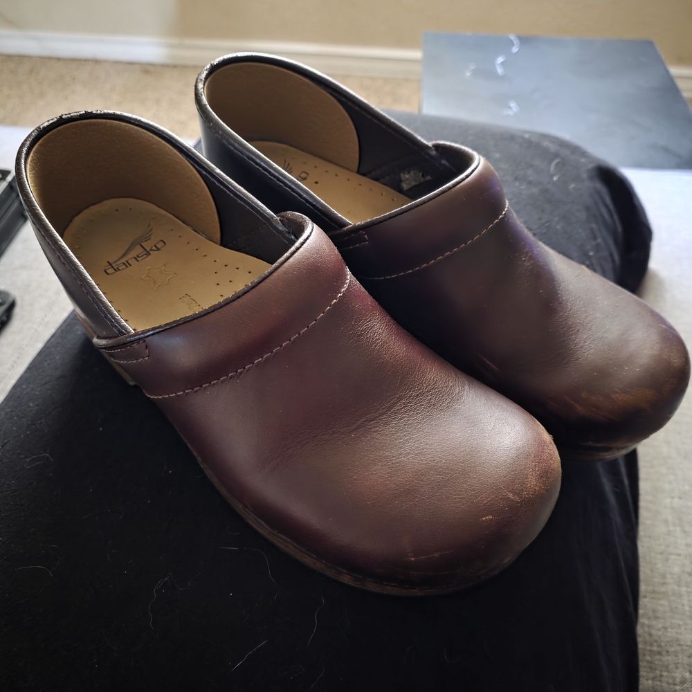 Dansko Women's Burgundy Leather Clogs